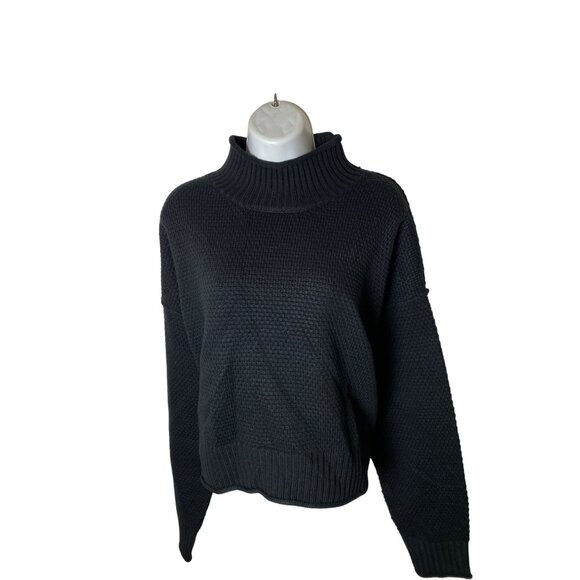 Double Zero Black Mock Neck Knit Turtleneck Sweater Size Large - Picture 2 of 8